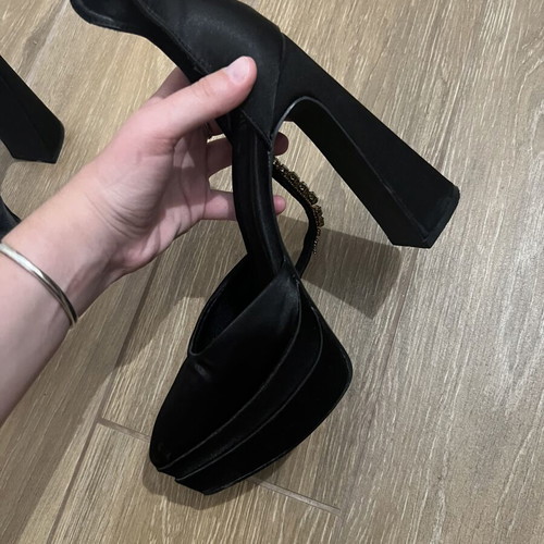 BSB high heels with rhinestones on strap, like new, size 41, black