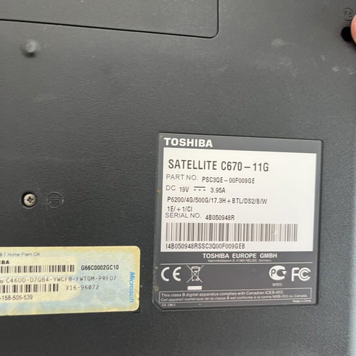Hp laptop used for spare parts without charger