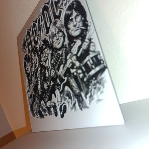 AC/DC Wall Art 3D Printed with Embossed Texture