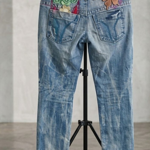 Miss Sixty Vintage Boho Chic Embroidered Jeans