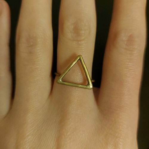 Triangle ring used, handmade
