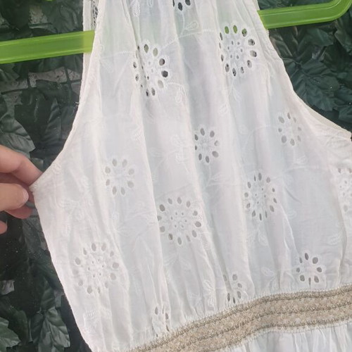Boho dress like new, airy, sizes S - M, white and beige