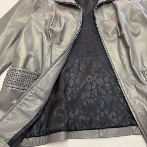 Leather jacket new, grey, sizes M and L