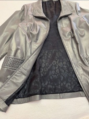 Leather jacket new, grey, sizes M and L