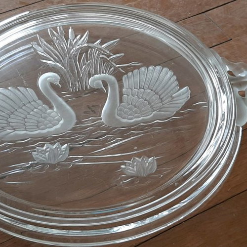 Mikasa serving trays 2 pieces, vintage crystal