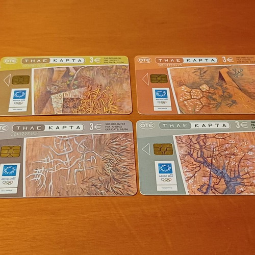 Collectible phone cards set with artworks by Nikos Hadjikyriakos-Ghika like new