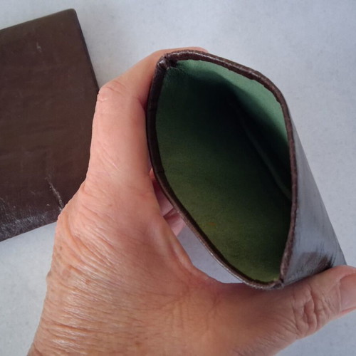 Vintage leather wallet used, brown, from 1950 or earlier