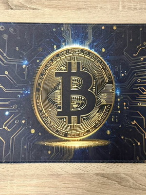 Bitcoin playmat, cryptocurrency desk accessory