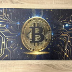 Bitcoin playmat, cryptocurrency desk accessory