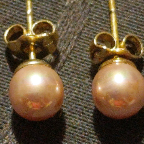 Earrings with pink pearls 925 silver like new
