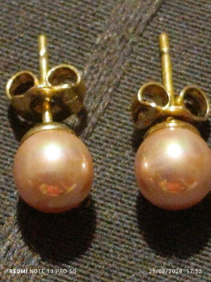 Earrings with pink pearls 925 silver like new