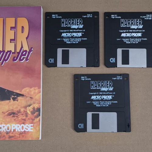 Harrier Jump Jet PC game used, MicroProse, 3.5" disks, big box