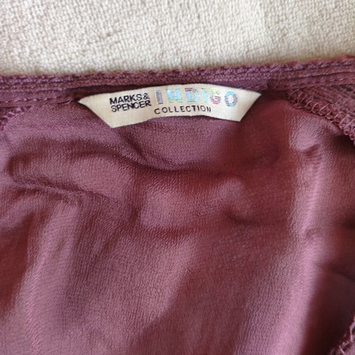 Marks & Spencer Burgundy Sleeveless Top with Lace Details like new