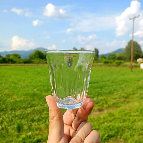 Wine glasses used vintage set of 7, 140ml