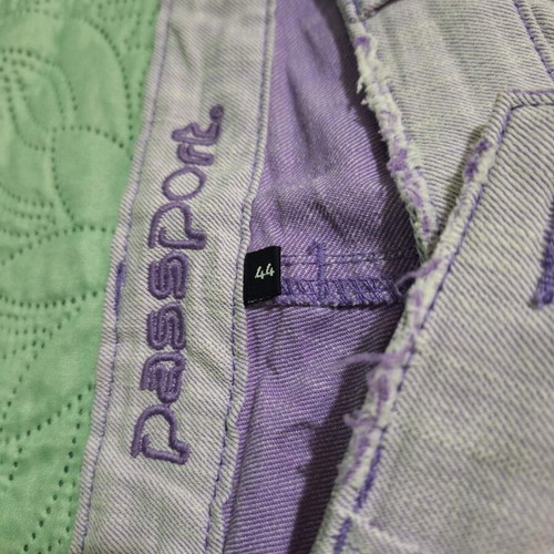 Passport women's lightweight jeans with topstitching in light purple