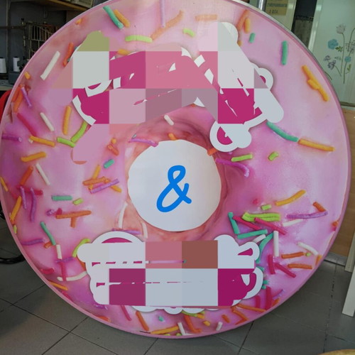 Round double-sided lighted sign used 1.20x1.20x22 cm