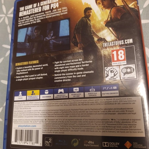 The Last Of Us PS4 Remastered like new