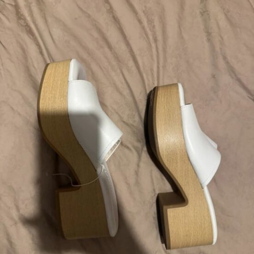 Tamaris heeled slippers size 39, new, white