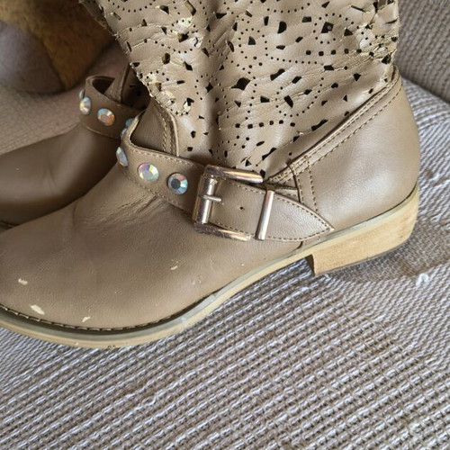 Summer ankle boots beige size 37 used with minor wear
