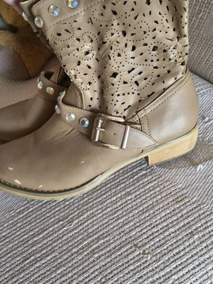 Summer ankle boots beige size 37 used with minor wear
