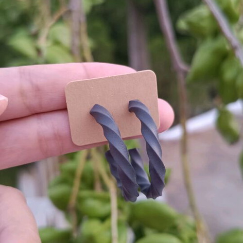 Earrings hoop new, made of polymer clay and steel