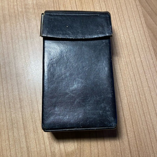 Collectible black leather cigarette case from 1970-80 like new