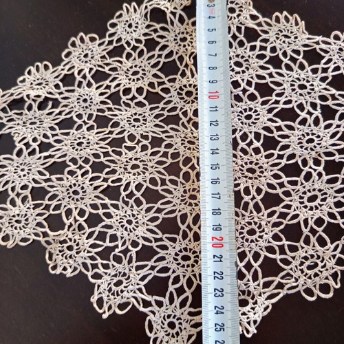 Set of 5 vintage crocheted napkins used, handmade and lace