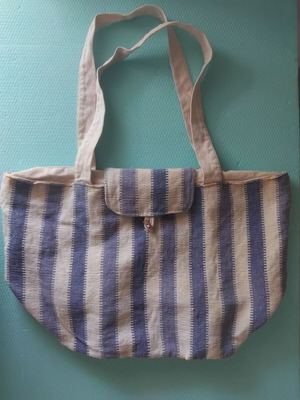 Tote bag τσάντα θαλάσσης The Body Shop μεταχειρισμένη, γαλάζια και άσπρη