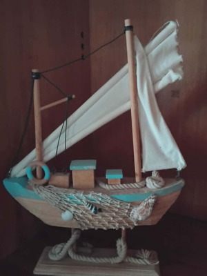 Wooden decorative ship miniature like new