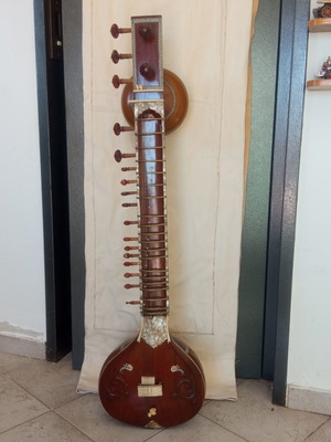 Indian sitar handmade string instrument used