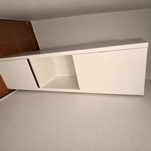 IKEA storage TV cabinet white used, slim practical design