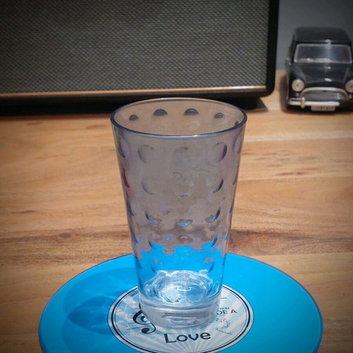 Summer set of 13 blue embossed vintage glassware, like new