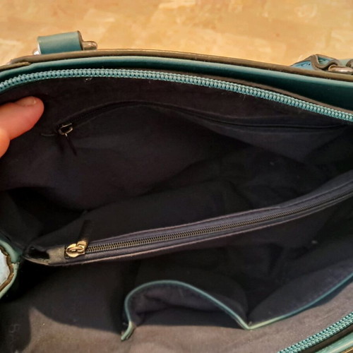 Bag to Bag Handbag Blue With Strap And Multiple Pockets New