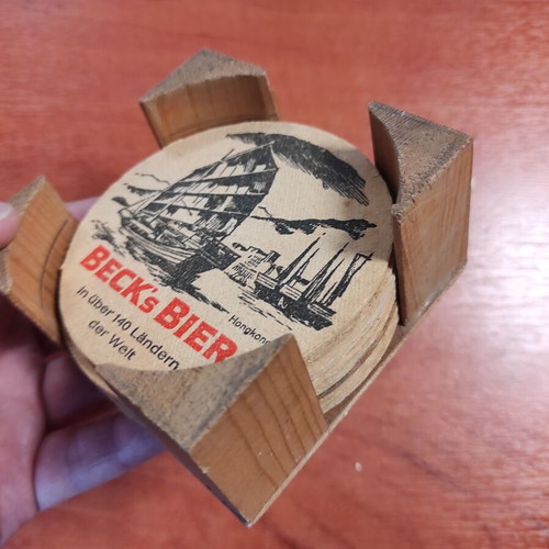 Beck's Beer Bremen Germany coasters used, pack of 11 with storage base