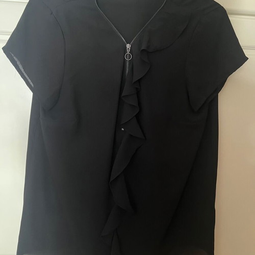 Sisley women's blouse with zipper like new, black, size M