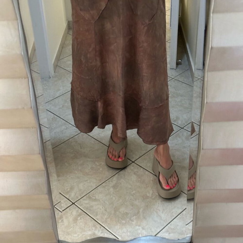 Linen long skirt brown like new, size M 38 10