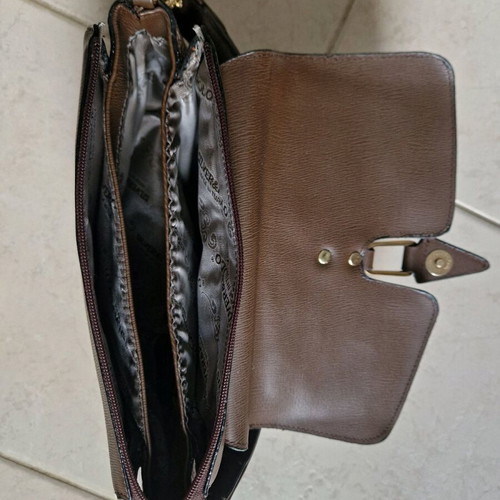 Silver & Polo brown hand bag new with snake pattern