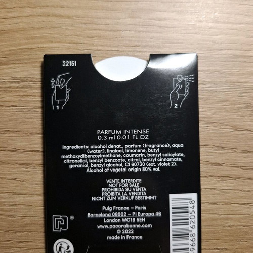 Invictus Victory Elixir Paco Rabanne 0.3ml sample like new