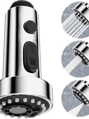 Universal 3-in-1 Kitchen Faucet Aerator with Rotating Shower Head