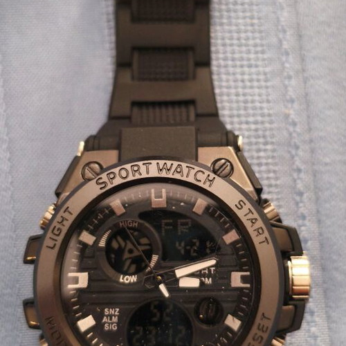 Watch with moon phase and tide phase digital, new, black