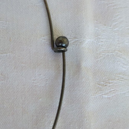 Vintage Ethnic Silver Necklace Choker with Natural Labradorite