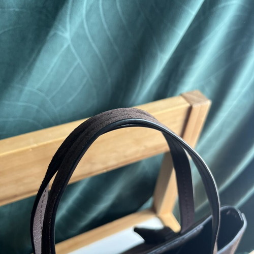 Massimo Dutti handbag used, natural suede, chocolate brown