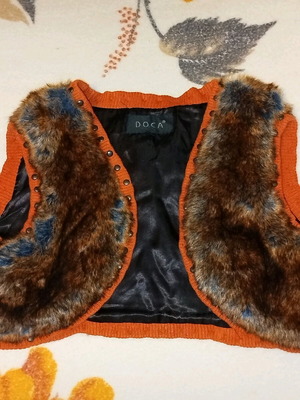 Doca women's fur vest new with decorative metal buttons
