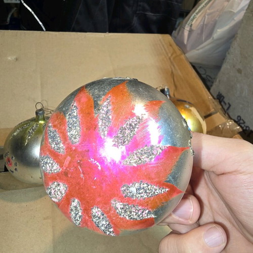 Vintage glass ornaments used with rare designs