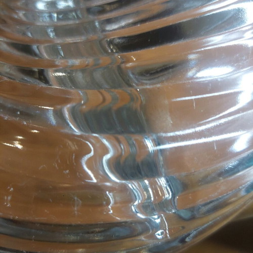 Vintage crystal platter like new with embossed designs 21x21