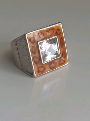 Leopard ring silver 925 like new with crystal