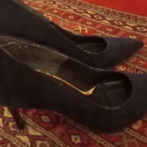 Leather pumps like new, blue, size 36, 8cm heel