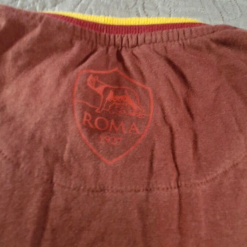 AS Roma T-shirt, burgundy with yellow details, size M