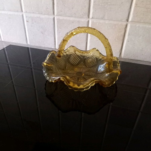 Glass basket like new vintage