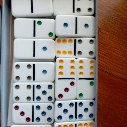 Domino game new in metal box, unused